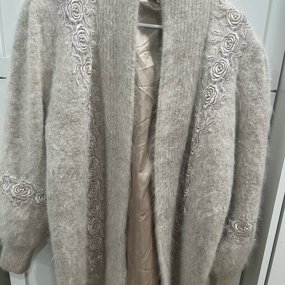 Image embellished jacket. Size sm